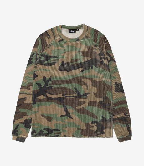 Stussy Raglan Thermal Basic Stock Woodland Camo