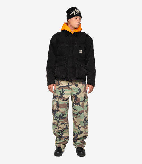 Stussy Washed Canvas Shop Jacket Black