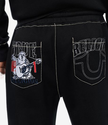 True Religion True No. 1 Big T Sweatpants Jet Black