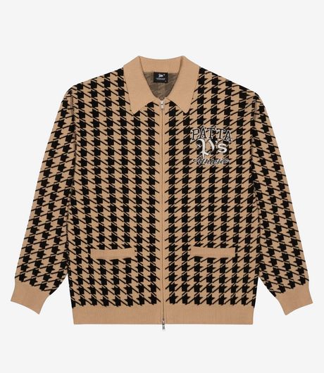 Patta Houndstooth Cardigan Irish Cream