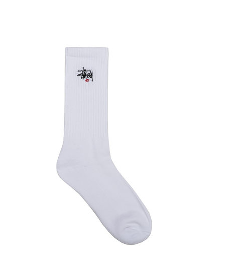 Stussy Basic Logo Crew Socks White