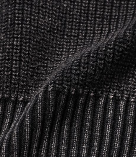 BEAMS 7G Snow Wash Crew Neck Knit Black