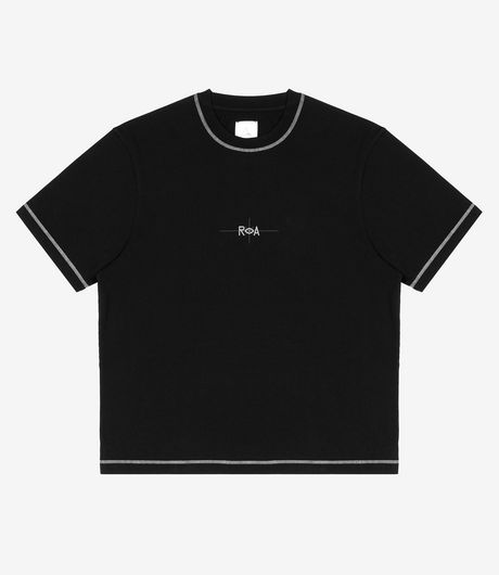 ROA Info Stitch Organic T-Shirt Black