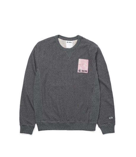 Champion x Wood Wood Crewneck Sweatshirt Black Melange