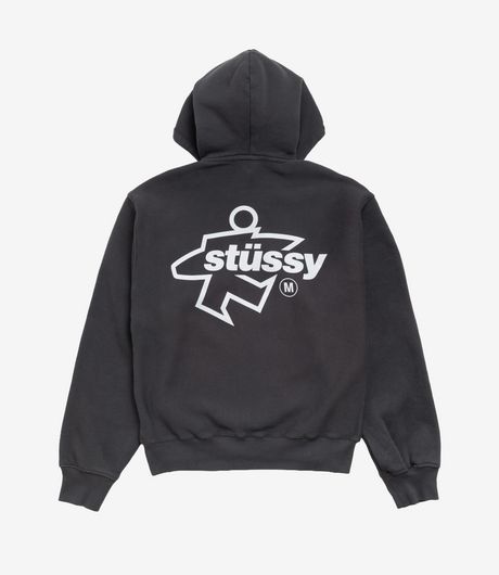 Stussy Surf Size Gar. Dyed  Zip Hood Faded Black
