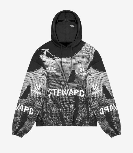 Umbro Steward Vest Masked Hoodie Dark Grey