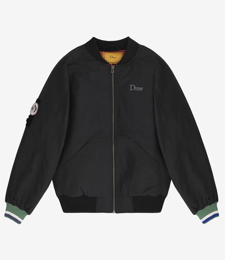 Dime Velcro Patch Bomber Jacket Black
