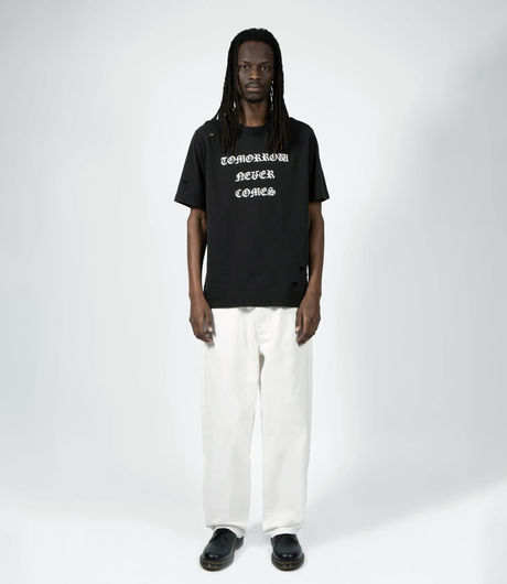 Wasted Paris Destroy Never Comes T-Shirt Faded Black