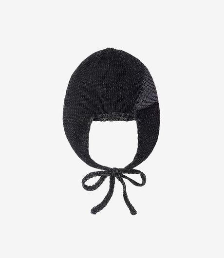 ROA Logo Bonnet Cotton Beanie Black