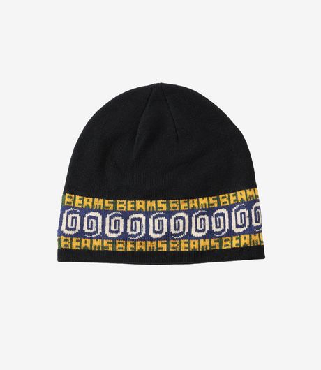 BEAMS Jacquard Single Beanie  Black