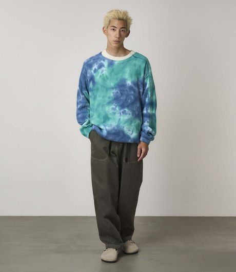 Gramicci Waffle Crew Turquoise Tie-Dye