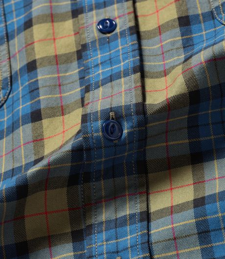 BEAMS Work Check Shirt Navy