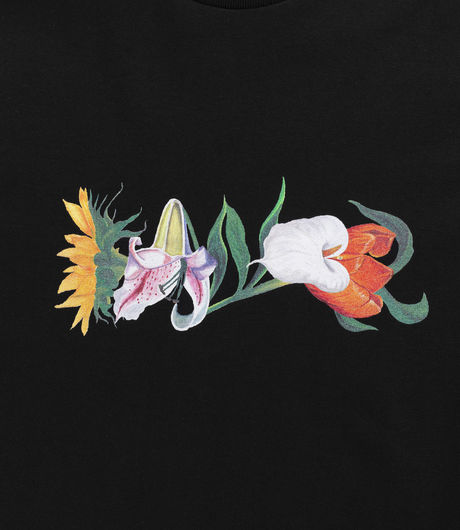 Dancer Mixed Flowers Tee Black