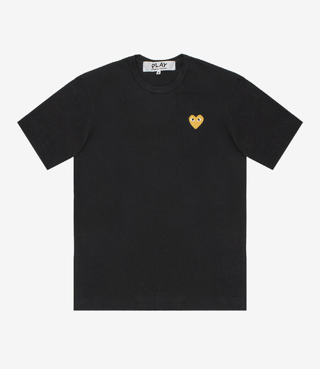 Comme des Garçons Play Gold Heart Logo Tee Black