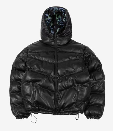 Wasted Paris Reversible Skull Puffer Jacket Black