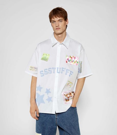 SSSTUFFF Birthday Postcards Shirt White