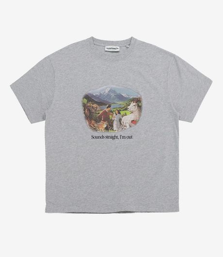 Carne Bollente Sounds Straight, I'm Out T-Shirt Melange Grey