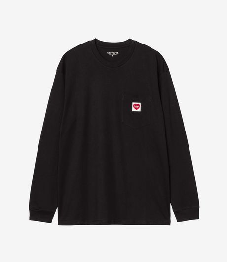 Carhartt WIP L/S Pocket Heart T-Shirt Black/Red