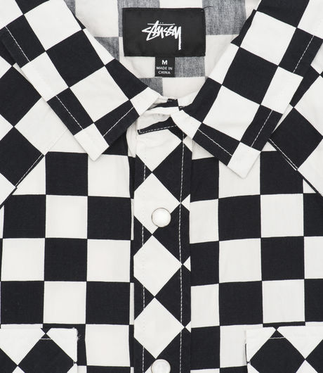 Stussy Checker Western LS Shirt Black