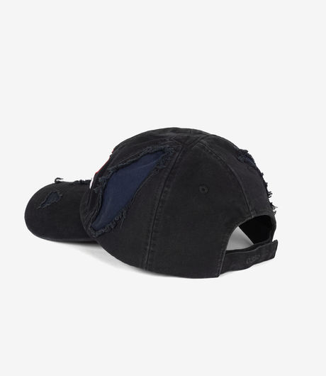 032c Victor Distressed Cap Black/Dark Blue