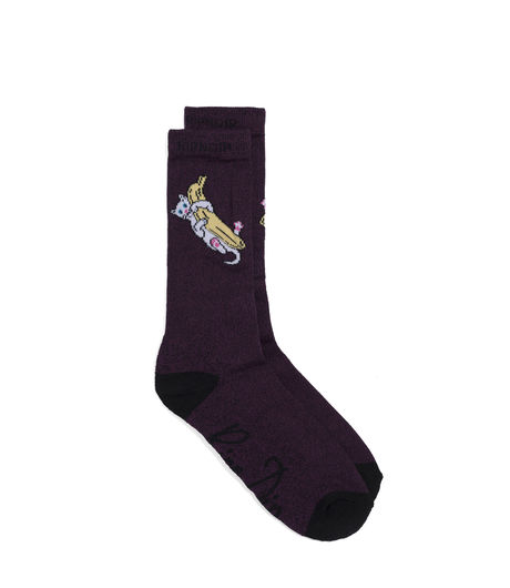 Ripndip Nermal Banana Socks Burgandy Heather