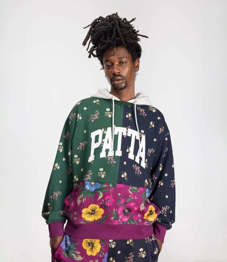 Patta Floral Patchwork Hooded Sweater Multi