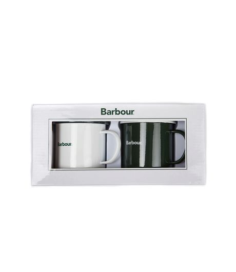 Barbour Barbour Enamel Mug Giftset White/Green