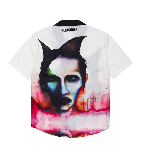 Pleasures x Marilyn Manson Watercolour Camp Shirt White