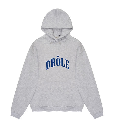 Drôle de Monsieur Embroidered Hoodie Grey