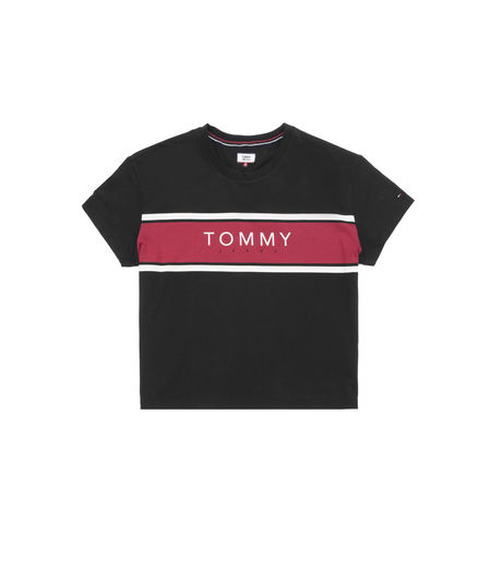 Tommy Jeans Woman Stripe Logo Tee Tommy Black