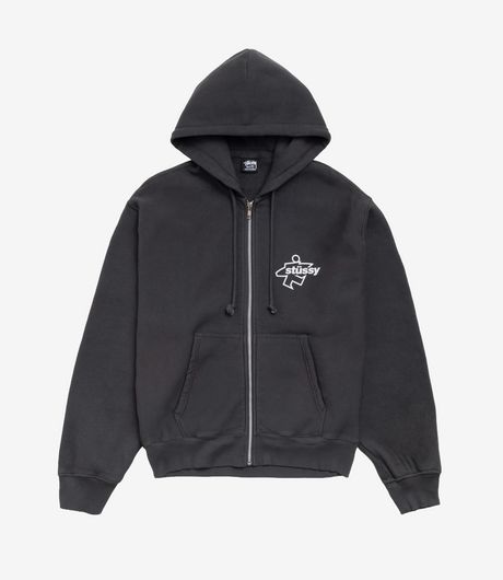 Stussy Surf Size Gar. Dyed  Zip Hood Faded Black