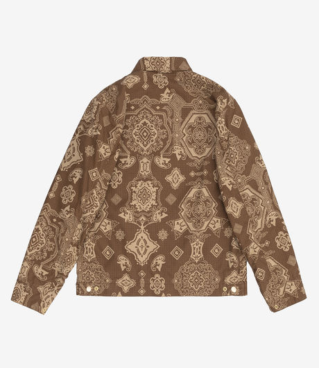 Carhartt WIP Detroit Jacket 'Columbia' Ripstop Hamilton Brown/Verse Print Heavy Stone Wash