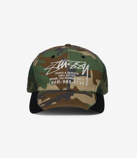 Stussy Lp Service Mesh Strapback Cap Camo