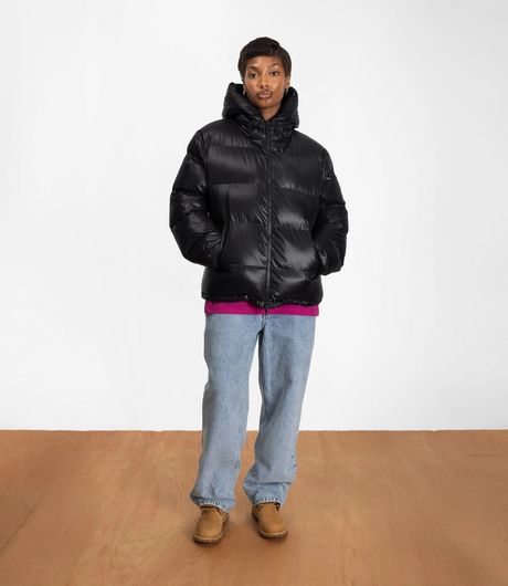 Patta Quilted Script Logo Puffer Jacket Black