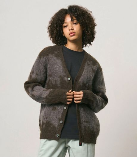 Gramicci Mohair Splatter Cardigan Slate Splatter