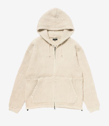 BEAMS Waffle Zip UP Hoodie Natural