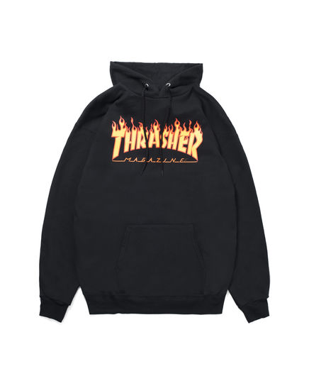 Thrasher Flame Hooded Sweat Black