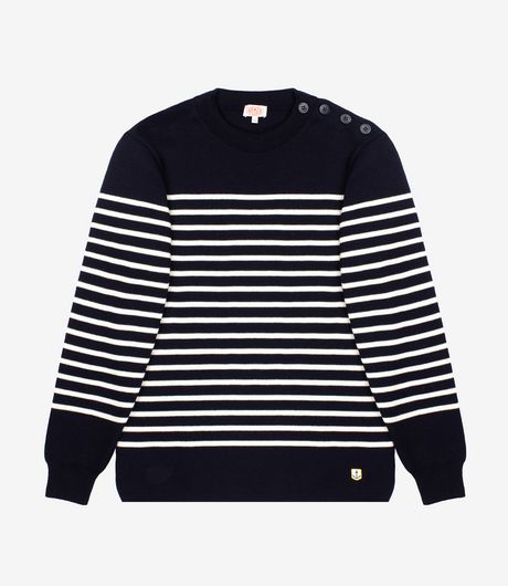 Armor-Lux Striped Fisherman Jumper Molene Navy/White