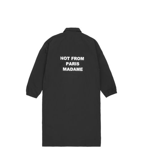 Drôle de Monsieur NFPM Collared Long Raincoat Black