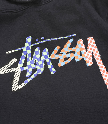 Stussy Checker Stock Hood Black