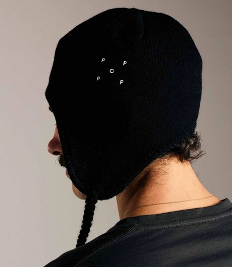POP Trading Company Reversible Earflap Beanie Black/Charcoal