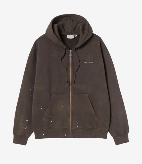 Carhartt WIP Hooded Painter Jacket Tobacco Destroy Wash Splatter