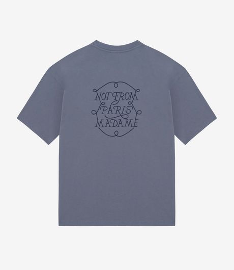 Drôle de Monsieur Le T-Shirt Slogan Tresses Slate Blue