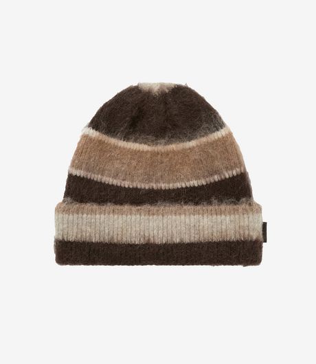 Thisisneverthat Striped Mohair Beanie Brown