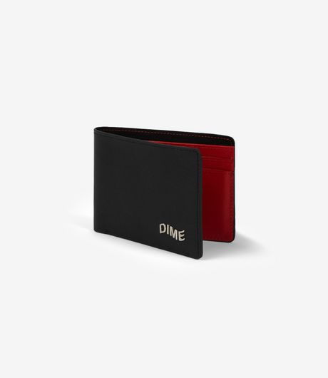 Dime Leather Bifold Wallet Black/Cherry