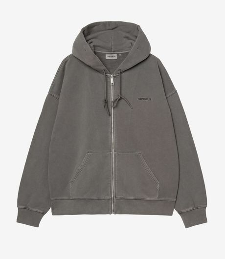 Carhartt WIP Hooded Benton Sweat Jacket Graphite Garment Dyed