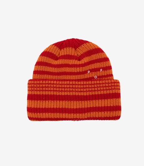 POP Trading Company Striped Beanie Haute Red/Island Poppy