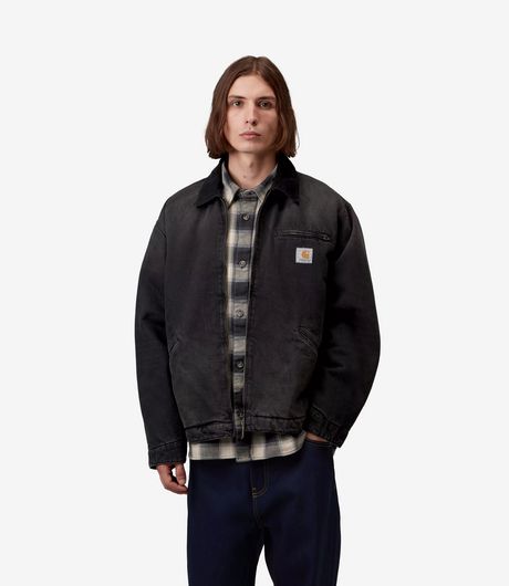 Carhartt WIP OG Detroit Jacket Smith Denim Black/Black Tobacco Used Wash 