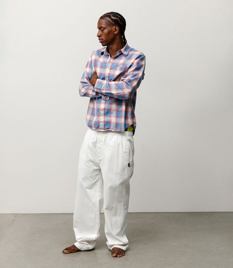 Stussy Beach Ombre Plaid Shirt Blue