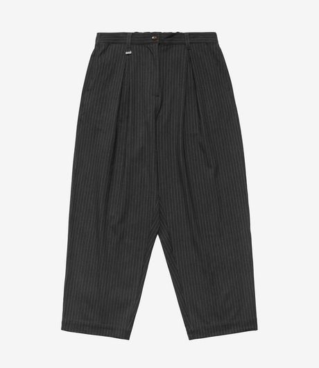 Metalwood Studio Elastic Waist Baggy Pant Grey Pinstripe